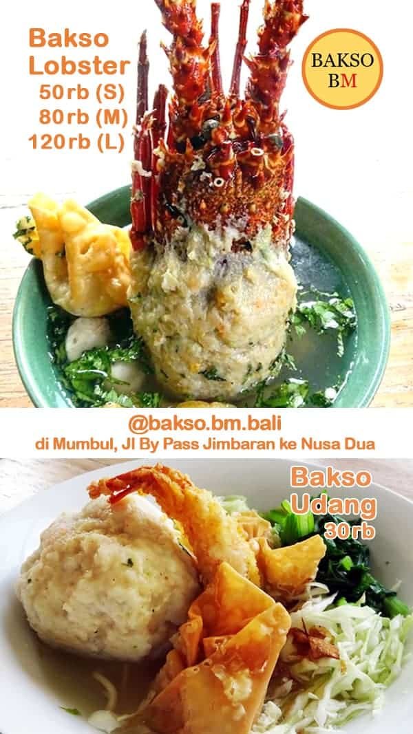 menu bakso lobster + bakso udang